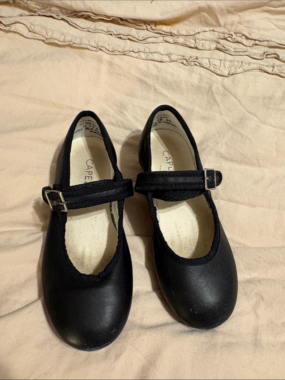 Capezio Black Girls' Mary Jane Dance Flats with Buckle Strap